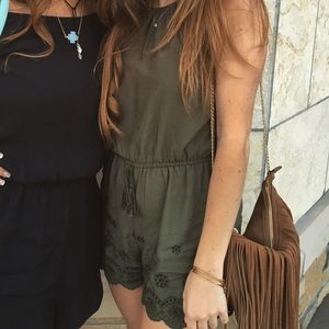 Army Green Target Romper